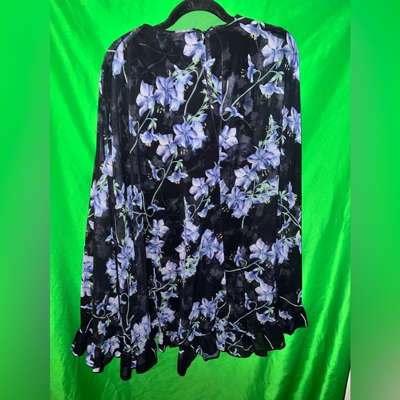 NWT Ieena for Mac Duggal Floral Cape Sleeve Chiffon Trapeze Dress size 6 - Picture 6 of 11